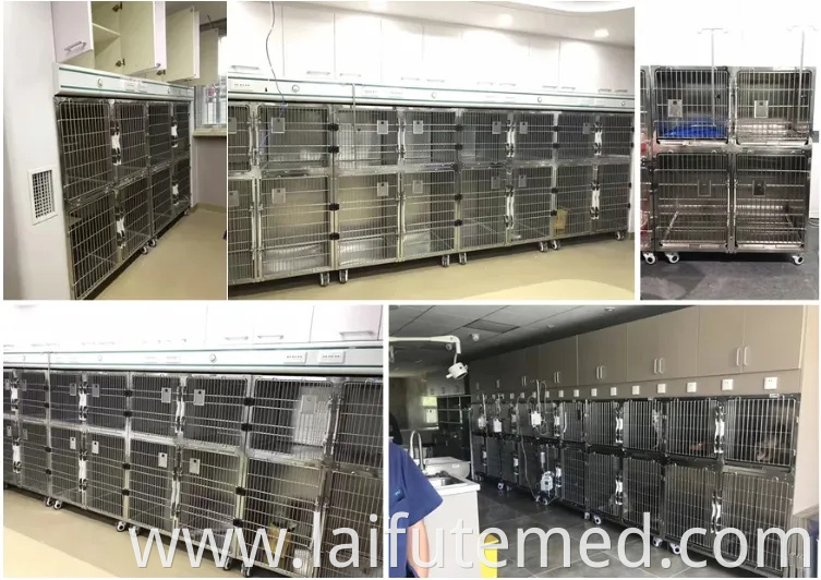 Animal Care Pet ICU Cage for Vet Clinic Hospital Inpatient Oxygen Cabin Cat Dog Stainless Steel House